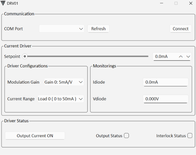 DRV-01 software interface